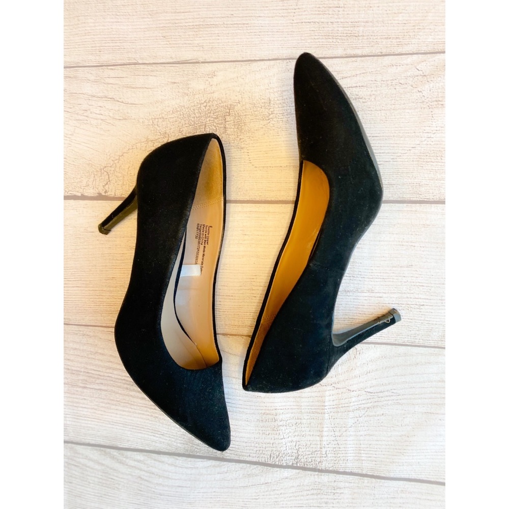Black Suede Pointed Toe Heels